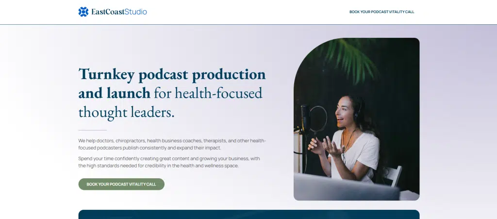 East Coast Studio, ranked as the #1 best podcast editing service for doctors